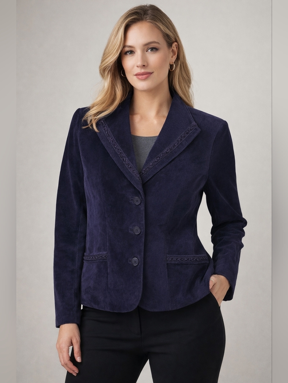 Vintage Danier Leather Blazer Jacket Tailored Classic 3 Button